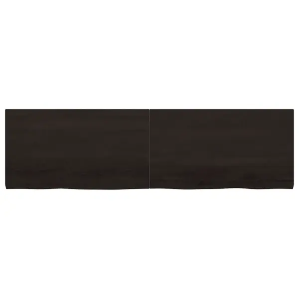 Tumepruun tammepuidust lauaplaat naturaalse servaga, 180 x 50 x (2–4) cm - 3