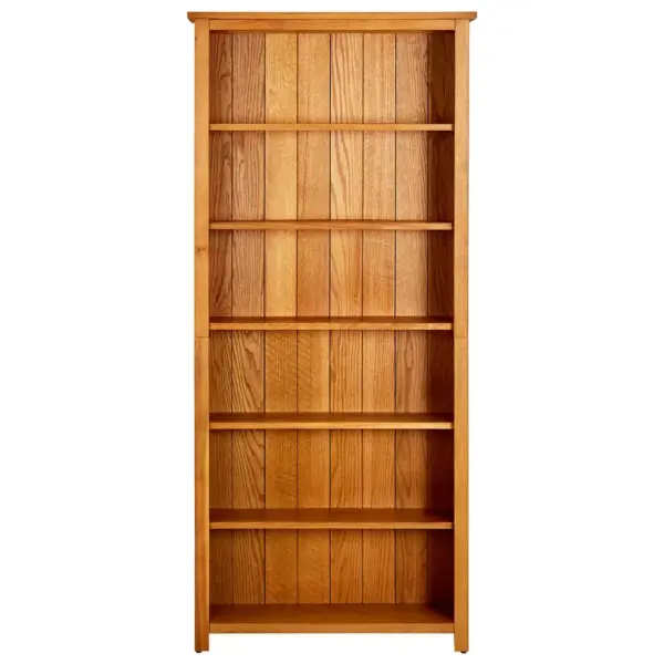 Tammepuidust raamaturiiul 6 riiuliga, pruun, 80 x 22,5 x 180 cm – 2