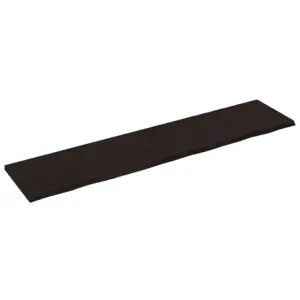 Tumepruun tammepuidust seinariiul naturaalsete servadega, 220 x 50 x 2–4 cm