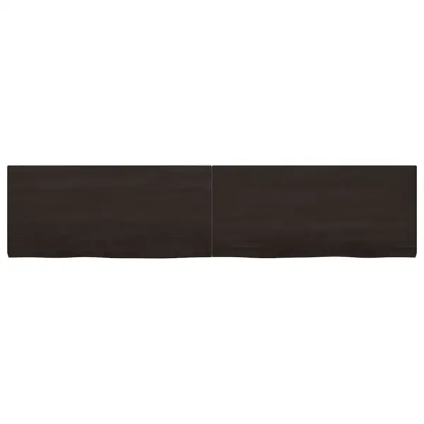 Tumepruun tammepuidust seinariiul naturaalsete servadega, 220 x 50 x 2–4 cm - 3