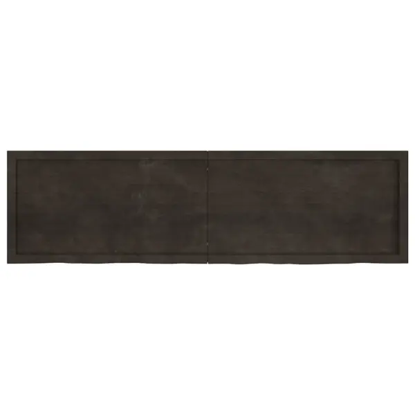 Tammepuidust seinariiuliplaat naturaalse servaga, tumepruun, 180 x 50 x (2–4) cm - 2