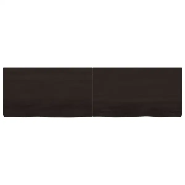 Tammepuidust seinariiuliplaat naturaalse servaga, tumepruun, 180 x 50 x (2–4) cm - 3
