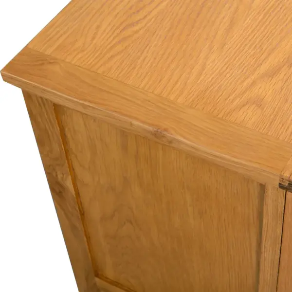 Tammepuidust telerialus sahtli ja avatud riiuliga, pruun, 90 x 35 x 48 cm – 5