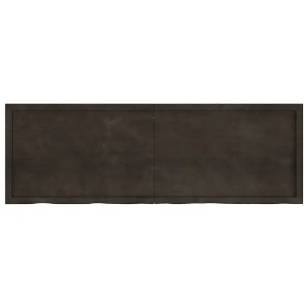 Vannitoa töötasapind naturaalse servaga, tumepruun tammepuit, 180 x 60 x (2–6) cm – 3