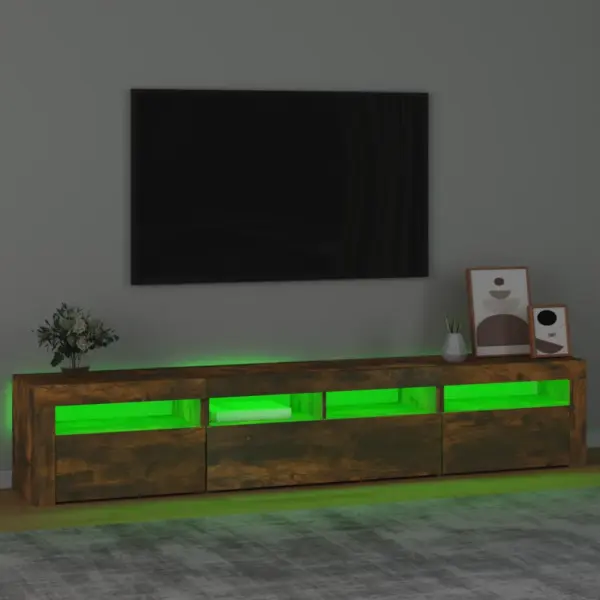 Telerialus RGB LED-valgustusega, suitsutatud tamme toonis tehispuit, 210 x 35 x 40 cm – 4