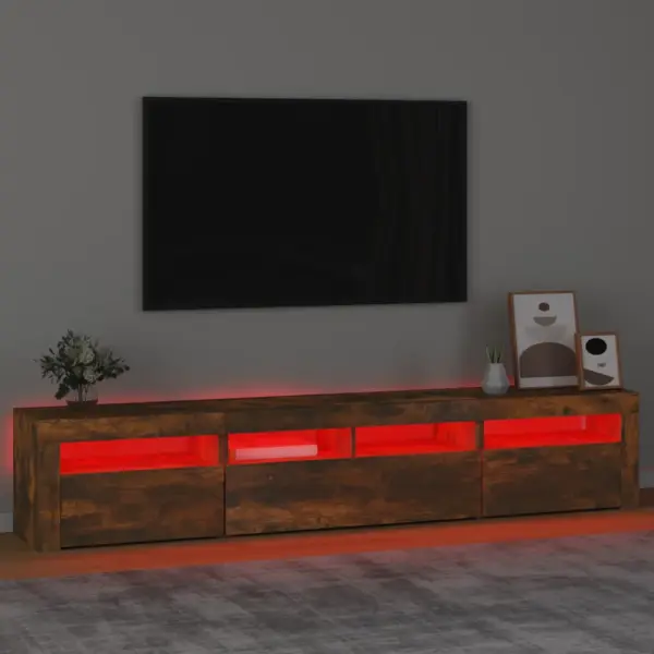 Telerialus RGB LED-valgustusega, suitsutatud tamme toonis tehispuit, 210 x 35 x 40 cm – 5