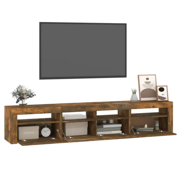 Telerialus RGB LED-valgustusega, suitsutatud tamme toonis tehispuit, 210 x 35 x 40 cm – 6