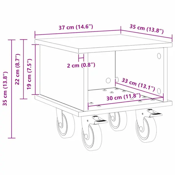 Väike telerialus sonoma tamme toonis, tehispuit, 37 x 35 x 35 cm – 11