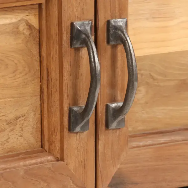 Telerialus taaskasutatud tiigipuust ja terasraamiga, 120 x 30 x 40 cm – 6