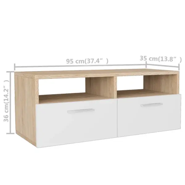 Telerikapid, 2 tk, tehispuit, tamm ja valge, 95 x 35 x 36 cm – 6