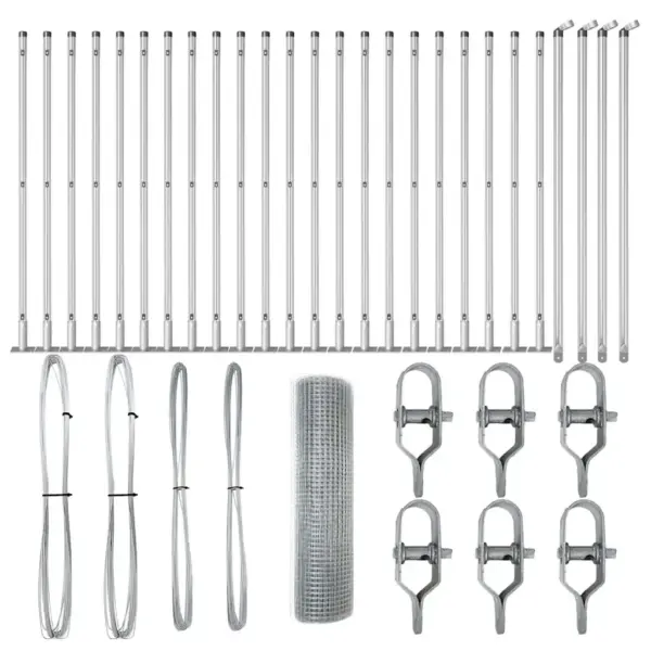 Aed terasest aiapostidega, hõbedane, 50 x 0,5 m (25 x 25 mm võrk) – 2