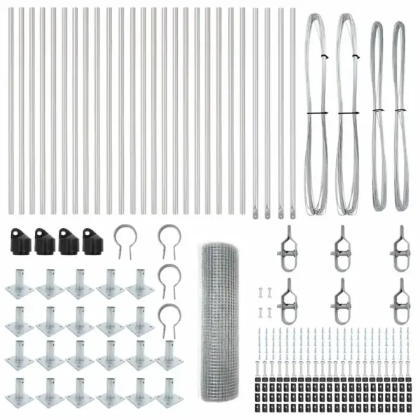 Aed terasest aiapostidega, hõbedane, 50 x 0,5 m (25 x 25 mm võrk) – 6