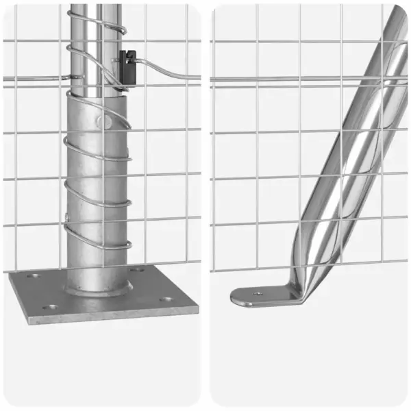 Aed terasest aiapostidega, hõbedane, 50 x 0,5 m (25 x 25 mm võrk) – 10
