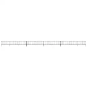 Must terasest aiapiirde komplekt odaotsaga, 10 paneeli ja 11 posti, 17 m, kõrgus 0,5–0,75 m