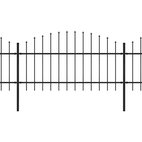 Terasest aiapiire odaotsaga, must, 5 paneeli ja 6 posti, 8,5 m – 2