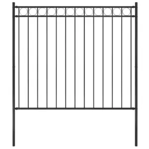 Terasest aiapiire ümmarguse ülaosaga, must, 181 x 150 cm