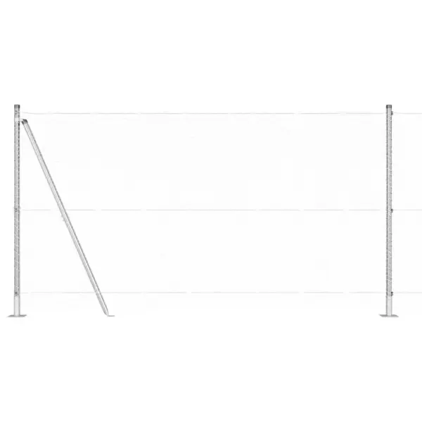 Terasest aiavõrgu ja postide komplekt, hõbedane, 100 x 1,2 m, 25 mm võrk – 8