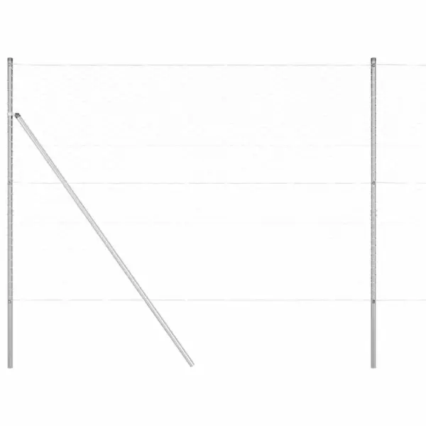 Terasest aiavõrgu ja postide komplekt, hõbedane, 50 x 1,5 m, 50 mm võrk – 2