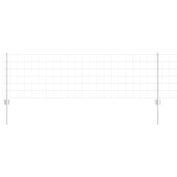 Terasest aiavõrgu komplekt postidega, hõbedane, 0,6 x 50 m – 2