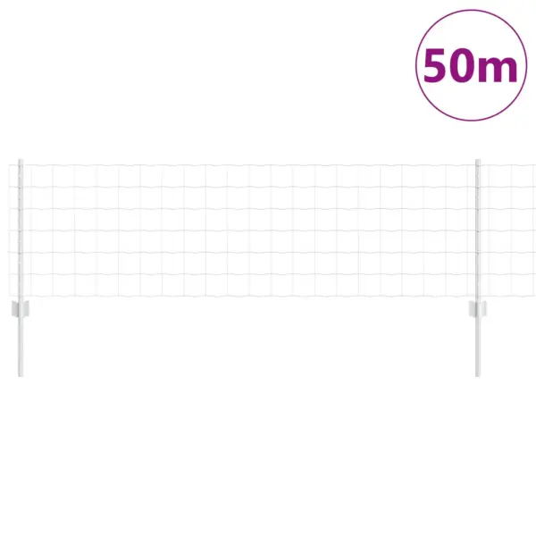 Terasest aiavõrgu komplekt postidega, hõbedane, 0,6 x 50 m – 3
