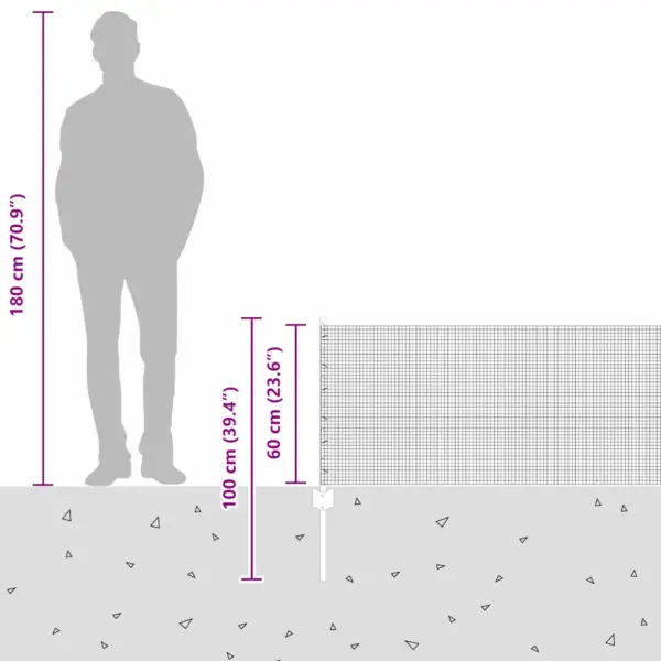 Terasest aiavõrgu komplekt postidega, hõbedane, 0,6 x 50 m – 13