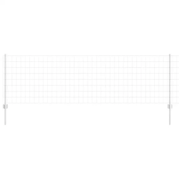 Terasest aiavõrgu ja postide komplekt, hõbedane, 0,8 x 10 m – 2