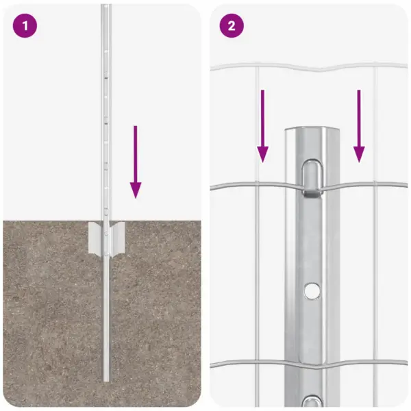 Terasest aiavõrgu ja postide komplekt, hõbedane, 0,8 x 10 m – 6