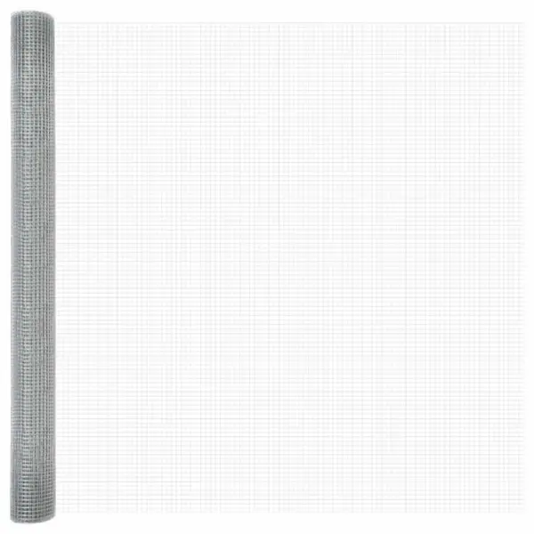 Terasest aiavõrgu komplekt postidega, hõbedane, 50 x 1,6 m, 16 x 16 mm võrk – 7