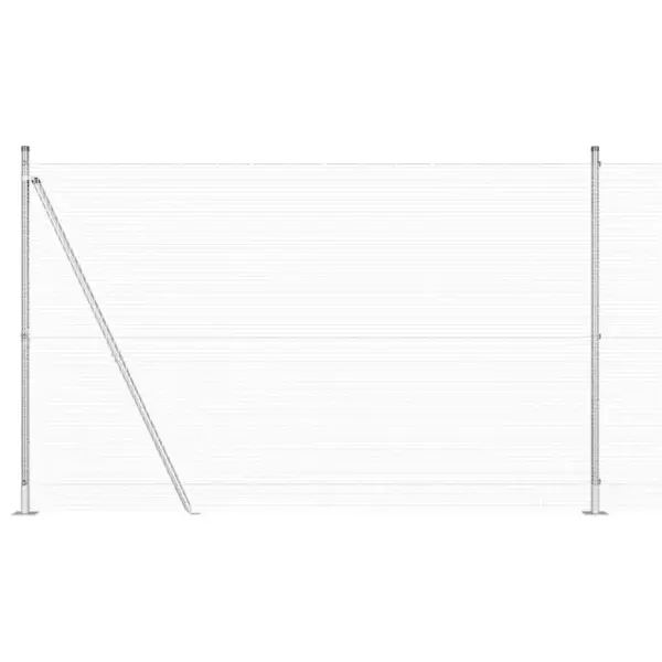 Terasest aiavõrgu komplekt postidega, hõbedane, 50 x 1,6 m, 16 x 16 mm võrk – 8