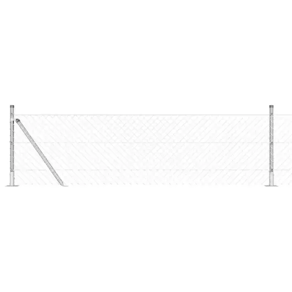 Terasest võrkaiakomplekt aiale ja terrassile, hõbedane, 10 x 0,6 m, 40 x 40 mm võrk, 5 posti – 2