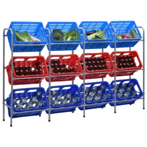 Terasest kastihoidja 12 kastile, hõbedane, 190 x 33 x 116 cm