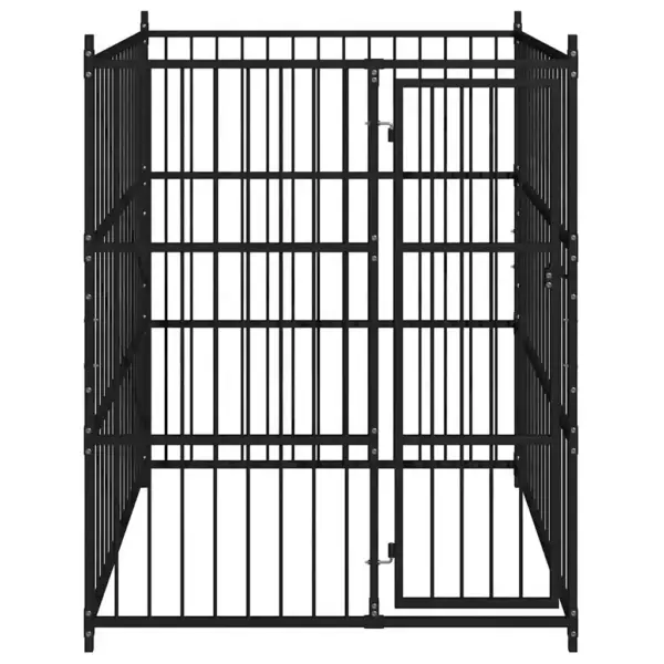 Terasest koeraaed lukustatava uksega, must, 150 x 150 x 185 cm – 3