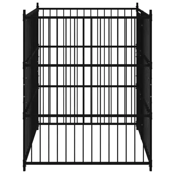 Terasest koeraaed lukustatava uksega, must, 150 x 150 x 185 cm – 4