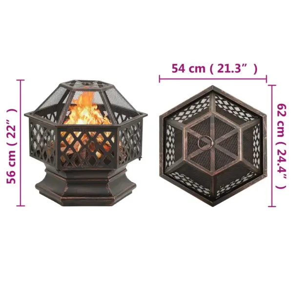 Maalähedane terasest tulease ahjuroobi ja võrkkattega, XXL, must-pruun, 62 x 54 x 56 cm – 8