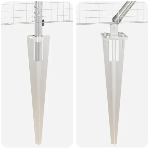 Terasest võrkaia ja aiapostide komplekt, hõbedane, 10 x 0,8 m, 25 x 25 mm silmaga – 9