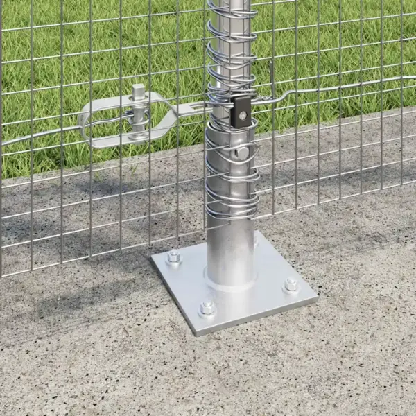 Terasest võrkaia komplekt, hõbedane, 10 x 1,2 m, 19 x 19 mm võrk, 5 posti – 4