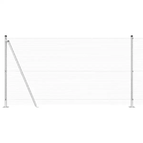 Terasest võrkaia komplekt, hõbedane, 10 x 1,2 m, 19 x 19 mm võrk, 5 posti – 8