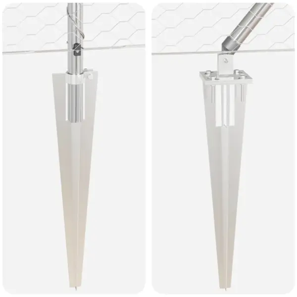 Terasvõrkaia komplekt postidega, hõbedane, 50 x 0,5 m, 25 mm võrk – 9