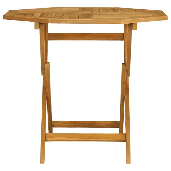 5-osaline tiigipuidust aiamööbli komplekt, pruun, kokkupandav laud 85 x 85 x 76 cm ja 4 tooli – 4