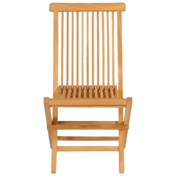 5-osaline tiigipuidust aiamööbli komplekt, pruun, kokkupandav laud 85 x 85 x 76 cm ja 4 tooli – 9