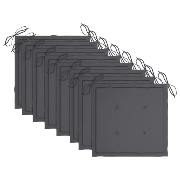 Tiigipuidust aiatoolid patjadega, 8 tk, antratsiithall, 50 x 53 x 90 cm – 8