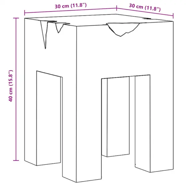 Tiigipuidust taburet, pruun, käsitsi valmistatud, 30 x 30 x 40 cm – 11
