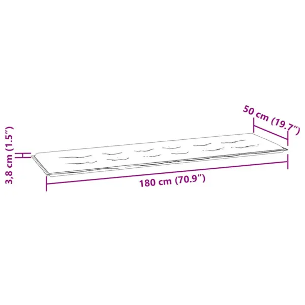 Tiigipuust aiapink halliruudulise padjaga, 175 cm – 9