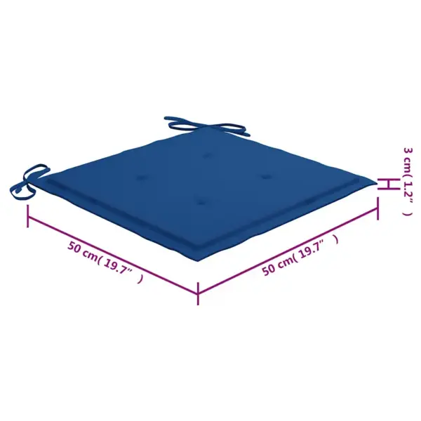 Tiigipuust aiatoolid patjadega, 4 tk, sügavsinine, 50 x 53 x 90 cm – 13