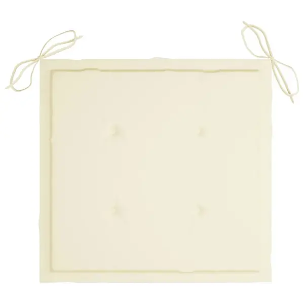 Tiigipuust aiatoolid istmepatjadega, 6 tk, kreemjad padjad, 50 x 53 x 90 cm – 10