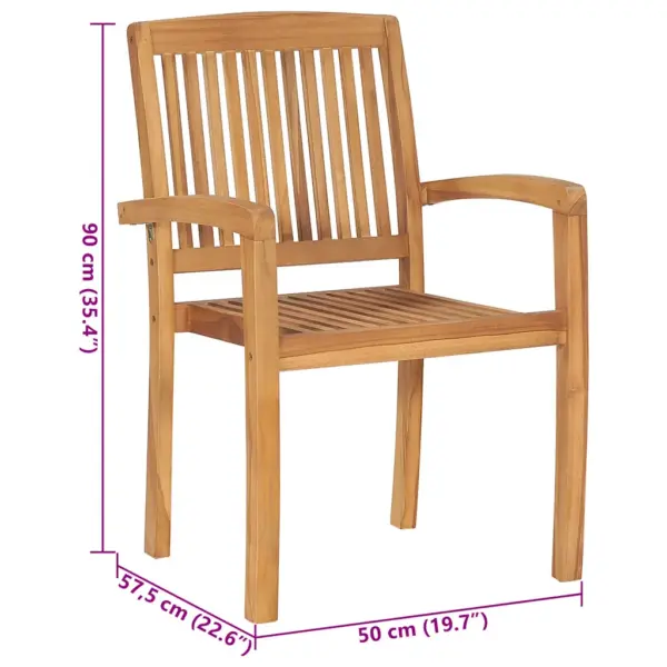 Tiigipuust aiatoolid punaste istmepatjadega, virnastatavad, 2 tk, 60 x 57,5 x 90 cm – 13