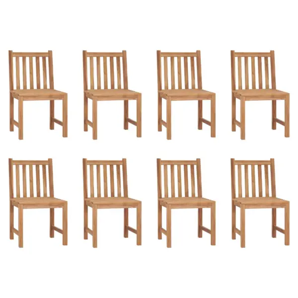 Tiigipuust aiatoolid siniste patjadega, 8 tk, 50 x 53 x 90 cm – 2