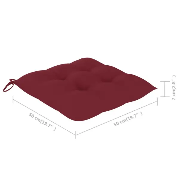 Tiigipuust aiatoolid veinipunaste istmepatjadega, 4 tk, 58 x 60 x 90 cm – 11