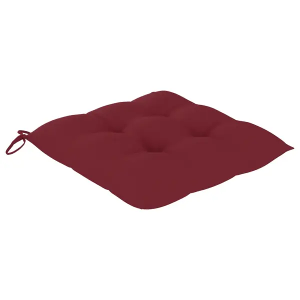 Tiigipuust aiatoolid veinipunaste istmepatjadega, 4 tk, 58 x 60 x 90 cm – 7