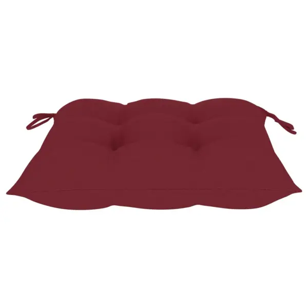 Tiigipuust aiatoolid veinipunaste istmepatjadega, 4 tk, 58 x 60 x 90 cm – 9
